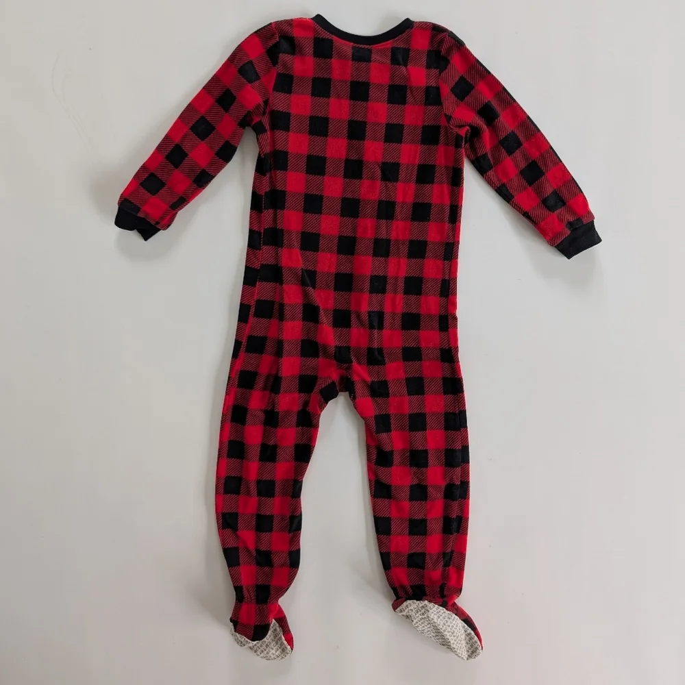 Carter's Red and Black Checkered Kids Footie